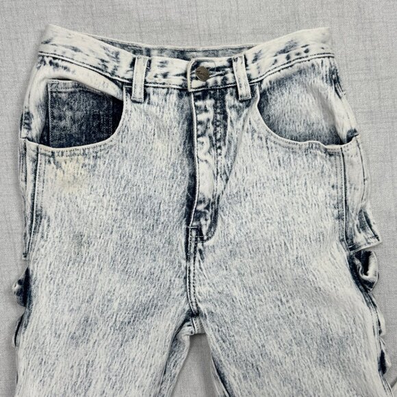 Vintage TRAFFIC Side Ribbon Ice Wash Slim Fit Jeans High Waist Size W26xL28.5 - Picture 4 of 16